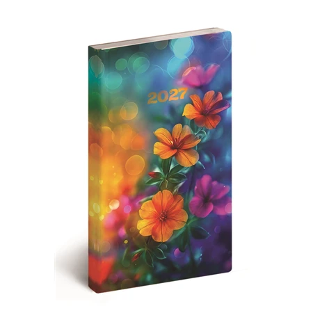 Zsebnaptár 2027 heti álló 9x16,5cm REAL Flexi 5811-87 floral