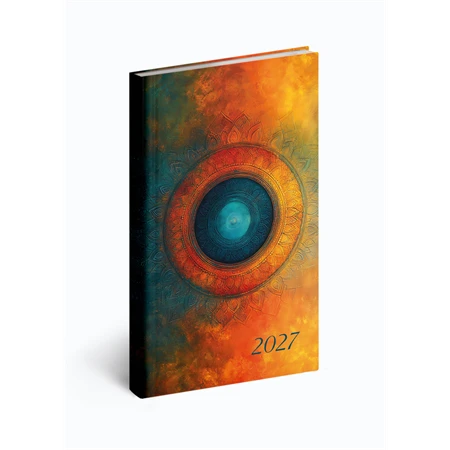 Zsebnaptár 2027 heti álló 9x16,5cm REAL Picture 5811-74 mandala
