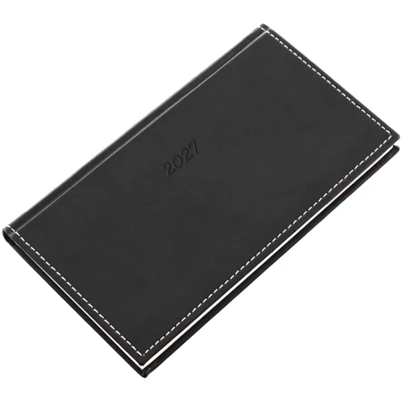Zsebnaptár 2027 heti fekvő 9x16,5cm REAL Bolero 5712-11, fekete