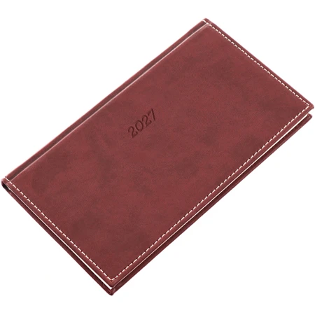 Zsebnaptár 2027 heti fekvő 9x16,5cm REAL Bolero 5712-16 barna