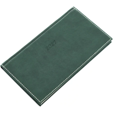 Zsebnaptár 2027 heti fekvő 9x16,5cm REAL Bolero 5712-18 zöld