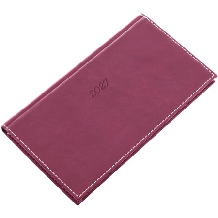 Zsebnaptár 2027 heti fekvő 9x16,5cm REAL Bolero 5712-44 padlizsán