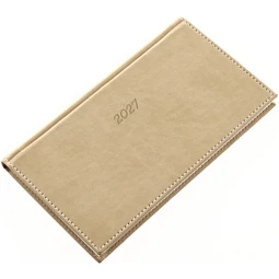 Zsebnaptár 2027 heti fekvő 9x16,5cm REAL Bolero 5712-46 drapp