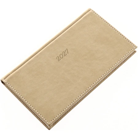 Zsebnaptár 2027 heti fekvő 9x16,5cm REAL Bolero 5712-46 drapp