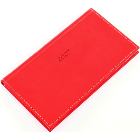Zsebnaptár 2027 heti fekvő 9x16,5cm REAL Bolero 5712-47 piros
