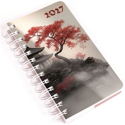Zsebnaptár 2027 napi álló 9,5x17,1cm REAL spirál, Japán