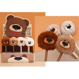 Zseléstoll Medve kupakos, 0,5mm, pom-pomos, vegyes szinben, 1db