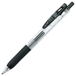 Zseléstoll ZEBRA Sarasa Clip, 0,5 nyomógombos, fekete, golyóátmérője 0,5 mm, írásvastagság 0,33 mm fekete