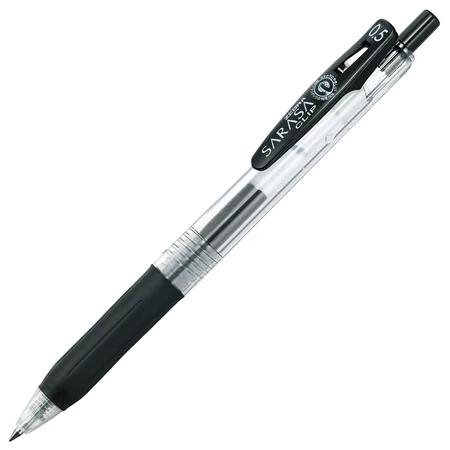 Zseléstoll ZEBRA Sarasa Clip, 0,5 nyomógombos, fekete, golyóátmérője 0,5 mm, írásvastagság 0,33 mm fekete