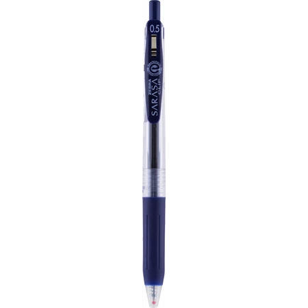 Zseléstoll ZEBRA Sarasa Clip, 0,5 nyomógombos, kékesfekete, golyóátmérője 0,5 mm, írásvastagság 0,33 mm kékesfekete