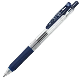 Zseléstoll ZEBRA Sarasa Clip, 0,5 nyomógombos, kékesfekete, golyóátmérője 0,5 mm, írásvastagság 0,33 mm kékesfekete