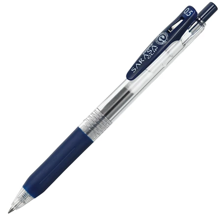 Zseléstoll ZEBRA Sarasa Clip, 0,5 nyomógombos, kékesfekete, golyóátmérője 0,5 mm, írásvastagság 0,33 mm kékesfekete