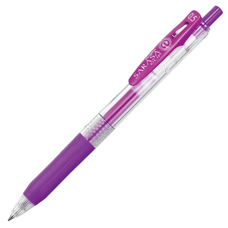 Zseléstoll ZEBRA Sarasa Clip, 0,5 nyomógombos, lila, golyóátmérője 0,5 mm, írásvastagság 0,33 mm lila