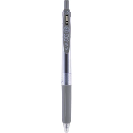Zseléstoll ZEBRA Sarasa Clip, 0,5 nyomógombos, szürke, golyóátmérője 0,5 mm, írásvastagság 0,33 mm szürke szin