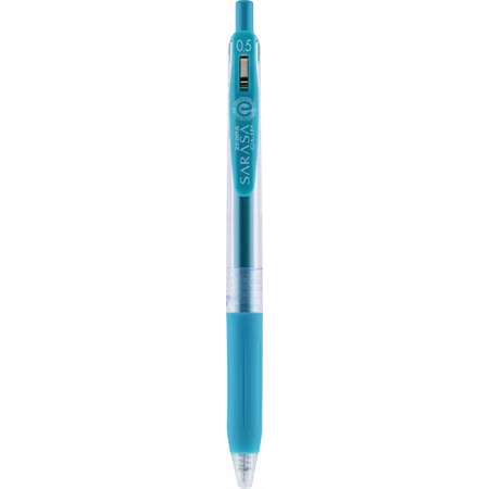 Zseléstoll ZEBRA Sarasa Clip, 0,5 nyomógombos, türkiz, golyóátmérője 0,5 mm, írásvastagság 0,33 mm türkiz