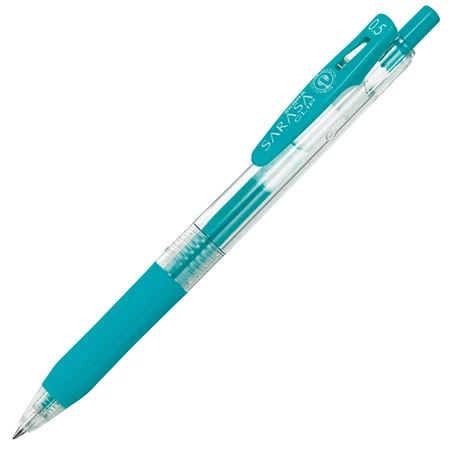 Zseléstoll ZEBRA Sarasa Clip, 0,5 nyomógombos, türkiz, golyóátmérője 0,5 mm, írásvastagság 0,33 mm türkiz