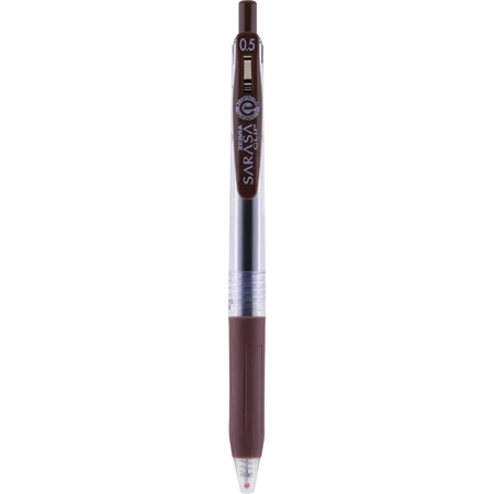Zseléstoll ZEBRA Sarasa Clip, 0,5 nyomógombos, barna, golyóátmérője 0,5 mm, írásvastagság 0,33 mm barna