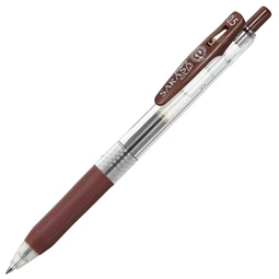 Zseléstoll ZEBRA Sarasa Clip, 0,5 nyomógombos, barna, golyóátmérője 0,5 mm, írásvastagság 0,33 mm barna