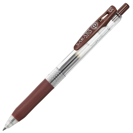 Zseléstoll ZEBRA Sarasa Clip, 0,5 nyomógombos, barna, golyóátmérője 0,5 mm, írásvastagság 0,33 mm barna
