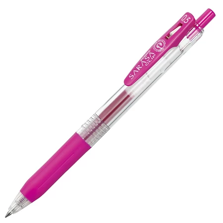 Zseléstoll ZEBRA Sarasa Clip, 0,5 nyomógombos, magenta, golyóátmérője 0,5 mm, írásvastagság 0,33 mm magenta szin