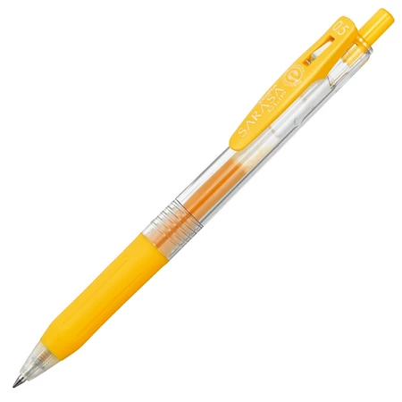 Zseléstoll ZEBRA Sarasa Clip, 0,5 nyomógombos, sárga golyóátmérője 0,5 mm, írásvastagság 0,33 mm sárga szin