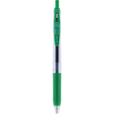 Zseléstoll ZEBRA Sarasa Clip, 0,5 nyomógombos, sötétzöld, golyóátmérője 0,5 mm, írásvastagság 0,33 mm sötétzöld