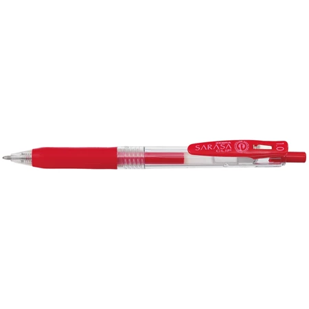 Zseléstoll ZEBRA Sarasa Clip, 1,0 nyomógombos, piros, golyóátmérője 1,0 mm