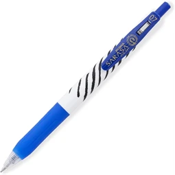 Zseléstoll ZEBRA Sarasa Clip Stripes, nyomógombos, 0,7 kék test, kék tinta, írásvastagság 0,37 mm