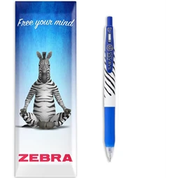Zseléstoll ZEBRA Sarasa Clip Stripes, nyomógombos, 0,7 kék test, kék tinta, írásvastagság 0,37 mm