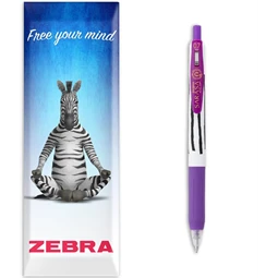 Zseléstoll ZEBRA Sarasa Clip Stripes, nyomógombos, 0,7 lila test, lila tinta, írásvastagság 0,37 mm