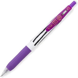 Zseléstoll ZEBRA Sarasa Clip Stripes, nyomógombos, 0,7 lila test, lila tinta, írásvastagság 0,37 mm