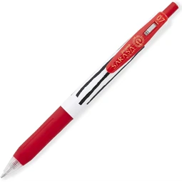 Zseléstoll ZEBRA Sarasa Clip Stripes, nyomógombos, 0,7 piros test, piros tinta, írásvastagság 0,37 mm
