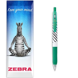 Zseléstoll ZEBRA Sarasa Clip Stripes, nyomógombos, 0,7 zöld test, zöld tinta, írásvastagság 0,37 mm