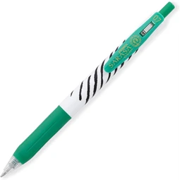 Zseléstoll ZEBRA Sarasa Clip Stripes, nyomógombos, 0,7 zöld test, zöld tinta, írásvastagság 0,37 mm