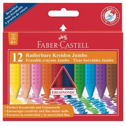 Zsírkréta 12db-os Faber-Castell  GRIP Jumbo vastag, radírozható