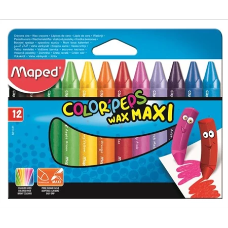 Zsírkréta 12db-os MAPED Color Peps Maxi, Wax