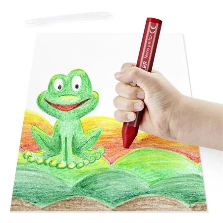 Zsírkréta 12db-os STAEDTLER "Noris Junior 224"  jumbo, hatszögletű,  12 különböző szín