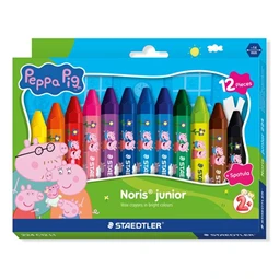 Zsírkréta 12db-os STAEDTLER „Noris® junior 224”,hatszögletű, jumbo, Peppa malac, 12 szín