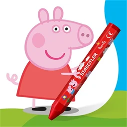Zsírkréta 12db-os STAEDTLER „Noris® junior 224”,hatszögletű, jumbo, Peppa malac, 12 szín
