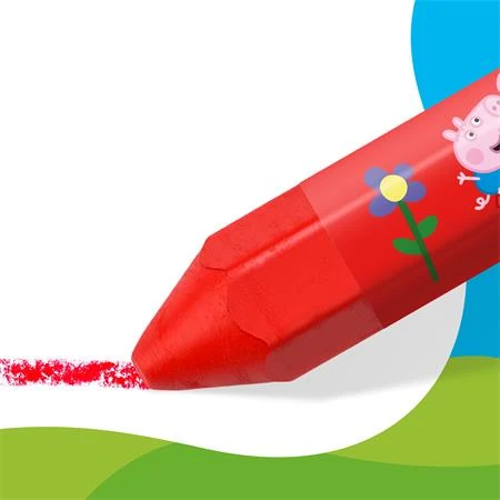 Zsírkréta 12db-os STAEDTLER „Noris® junior 224”,hatszögletű, jumbo, Peppa malac, 12 szín
