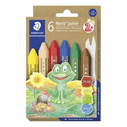 Zsírkréta 6db-os STAEDTLER "Noris Junior 224" jumbo, hatszögletű, 6 különböző szín
