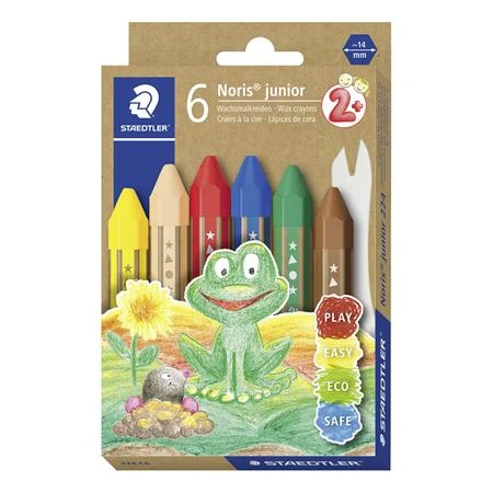 Zsírkréta 6db-os STAEDTLER "Noris Junior 224" jumbo, hatszögletű, 6 különböző szín