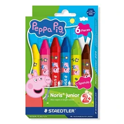Zsírkréta 6db-os STAEDTLER „Noris® junior 224” hatszögletű, jumbo,  Peppa malac minta, 6 szín