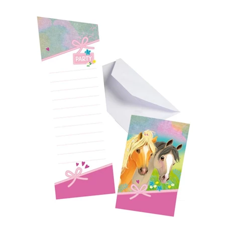 Zsúrmeghívó borítékkal 8db/csomag Pretty Pony