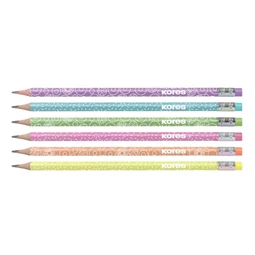 ceruza készlet 6db-os  KORES Grafitos Style Pastel háromszögletű HB radíros