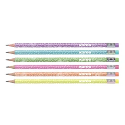 Ceruza készlet 6db-os  KORES Grafitos Style Pastel háromszögletű HB radíros