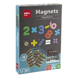 készségfejlesztő APLI Mágneses készlet, APLI Kids 51db magnets szám + 28 x 18cm-es mágneses tábla + 15 feladatlap