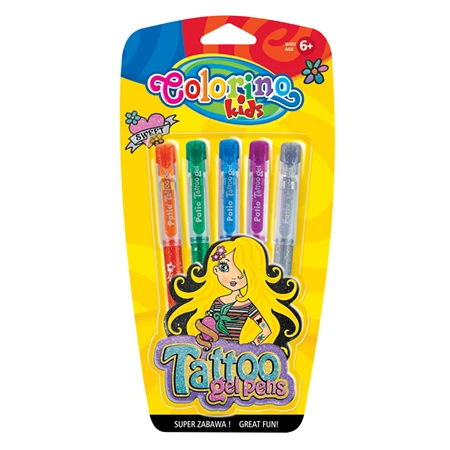 tetováló csillámos zselés toll 5db COLORINO Kids